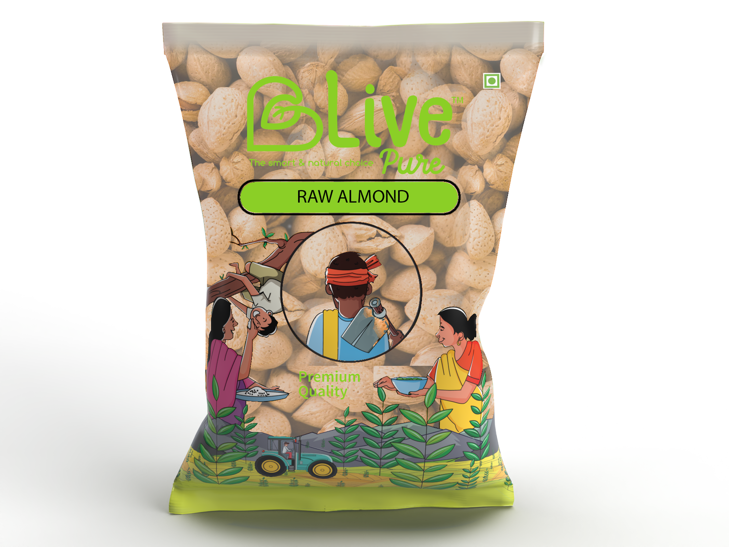 Raw Almond - California 500 Gms.